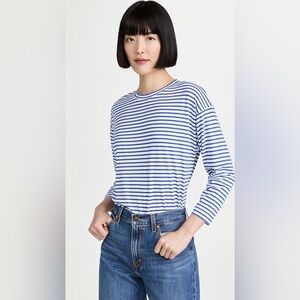 AYR The French Fry Tee Blue/White Stripe, Size Small